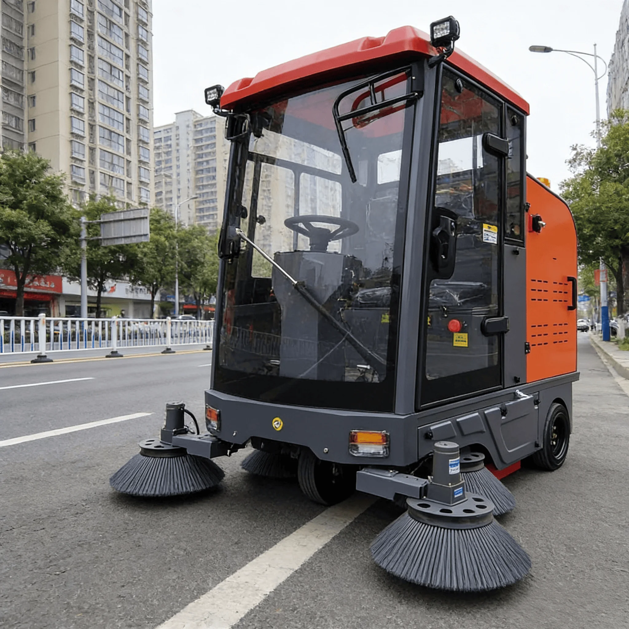 

High Efficiency New Automatic Industrial Electric Ride-On Floor Sweeper Battery-Powered Self-Propelled Cold Water Cleaning