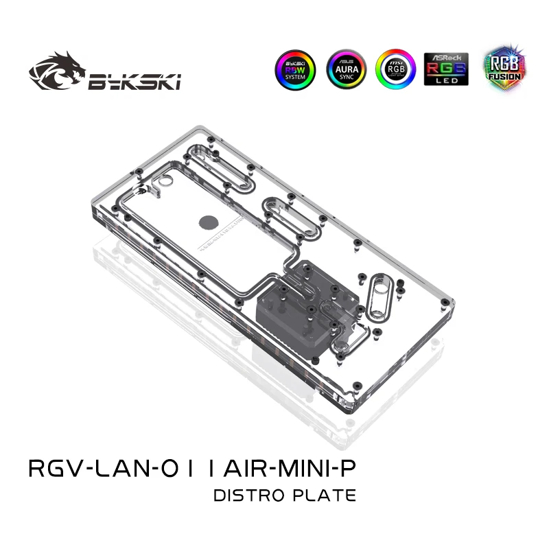 Imagem -03 - Bykski Placa de Discurso para Lieli O11 Air Mini Case Bomba Reservatório de Placa de Via Navegável para Computador Refrigeração de Água Rgv-lan-o11air-mini-p