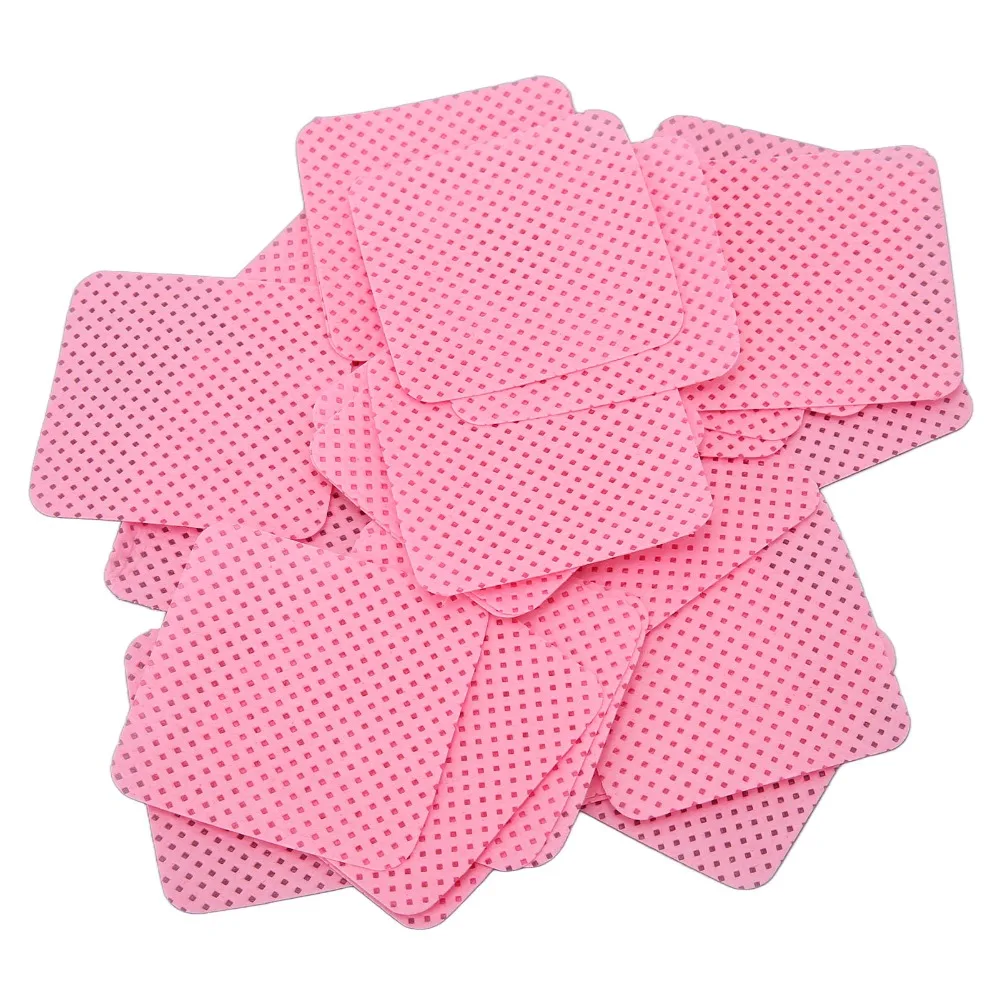 1000PCS Soft Eyelash Glue Cleaning Cotton Pad Absorbent Non-Woven Fabric Cleaning Nail Removal Pad Pink Lintless Nail Wipes