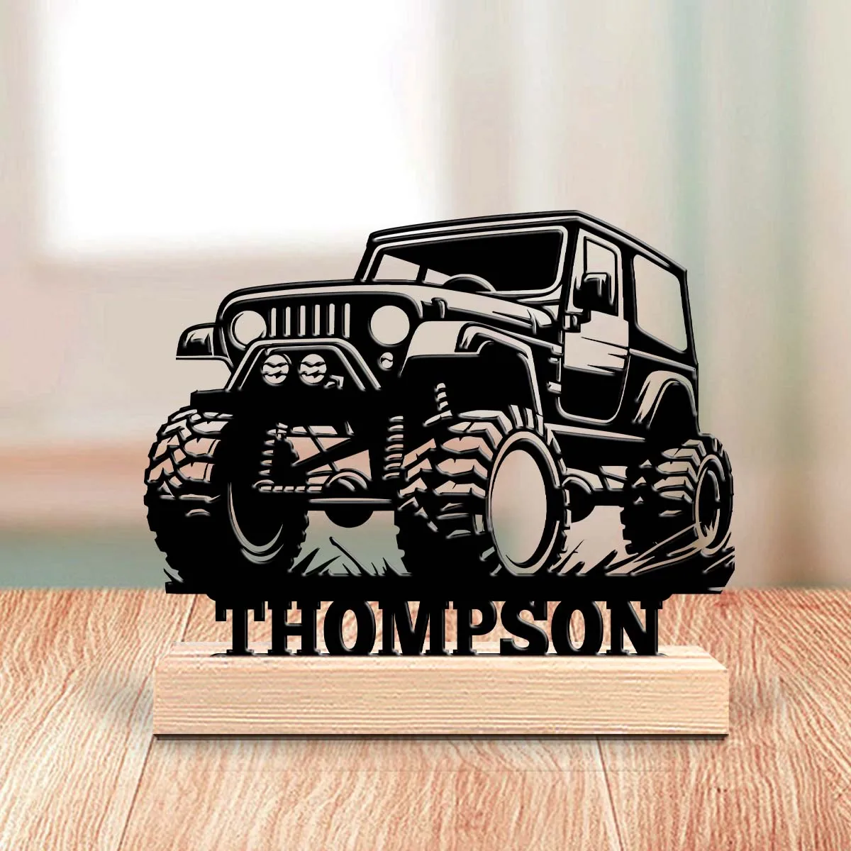 1pc Personalized Metal Artwork Custom Name With Wooden Base Home and Office Decorations,Christmas Gifts