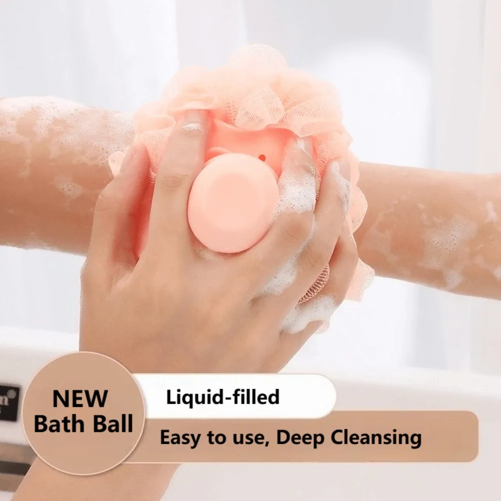 Creative Refillable Bathing Flower Foaming Sponge Body Scrubber Bubble Exfoliating Shower Flower Mesh Ball Body Wash Bath Tools