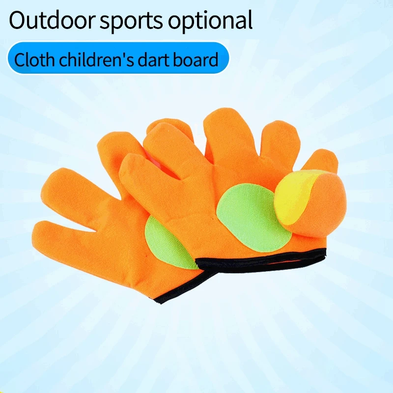 1Set Gloves Sticky Ball Outdoor Sports Game Throw Catch Balls Toy Gloves Set Sticky Mitts Catch Balls Playing Toys