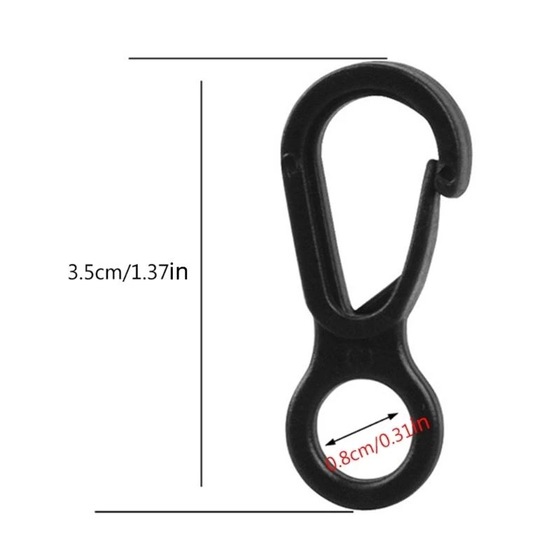 Q39E 10pcs/set Clip Hooks Outdoor Camping Light Accessories Camping Fixed Canopy Tools Hiking Plastic Tent Hooks Tarp Black view 6