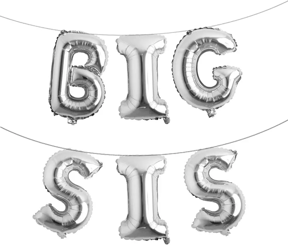 6pcs/lot 16 inch Big Sis Big Bro Mylar Letter Balloons Baby Announcement of Big Brother or Big Sister Background decorations