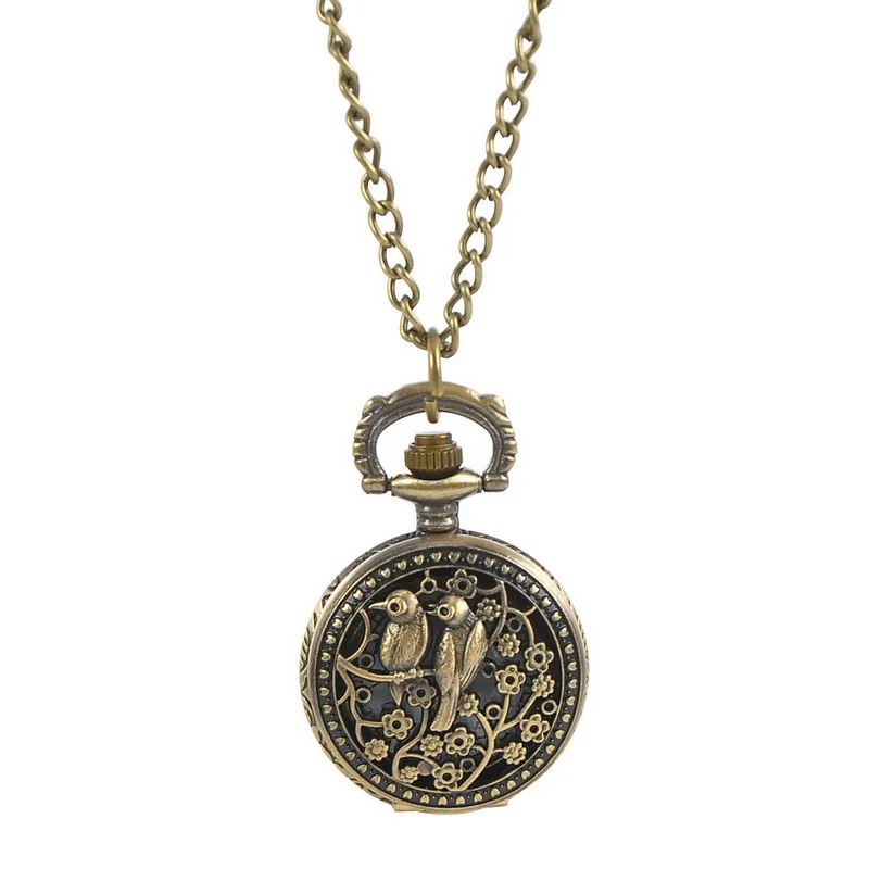 نقشة مزدوجة من magpeys ساعات جيب عتيقة منقوشة ، حركة كوارتز ، ساعة جيب على السلسلة ، ساعة هيكل عظمي ، موضة #5