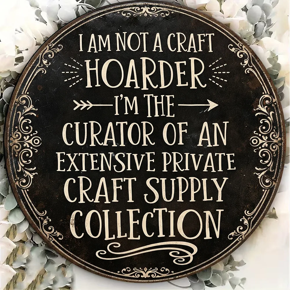 2D Flat, 1pc Flat Round Wooden Sign, Vintage Wooden Plaque with the Quote 