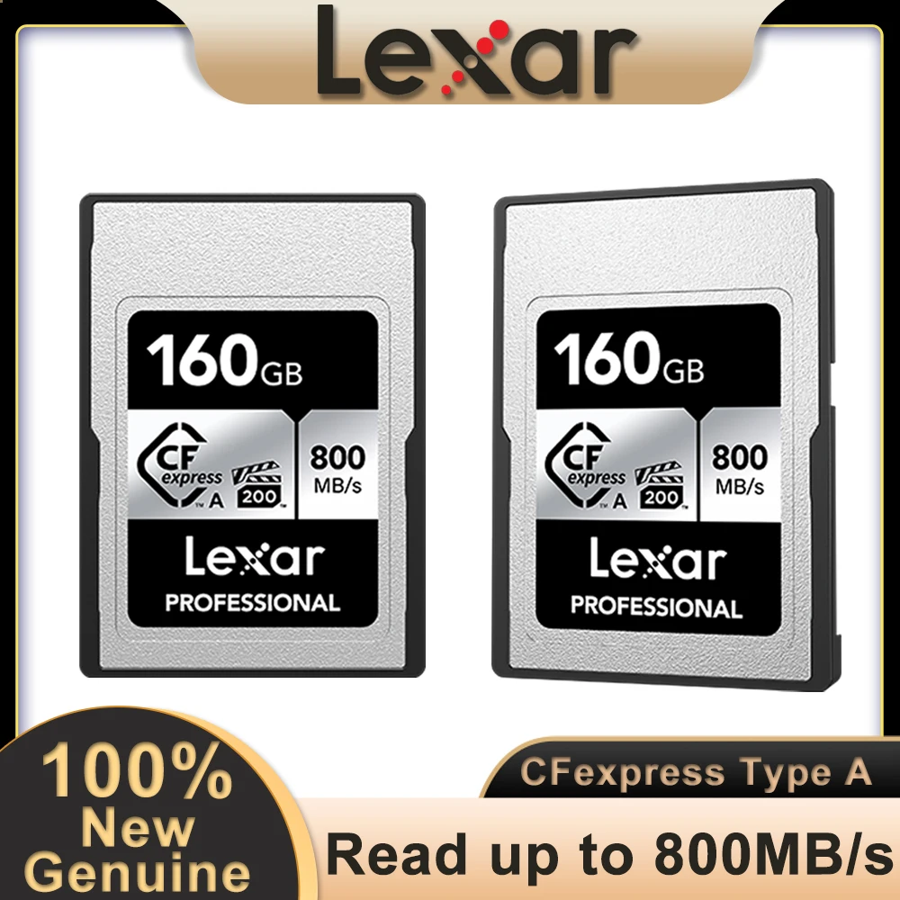 Lexar 160GB Professional CFexpress Type A SILVER Series 320GB Memory Card 8K Video VPG 200 for Sony Cameras with Type A slot