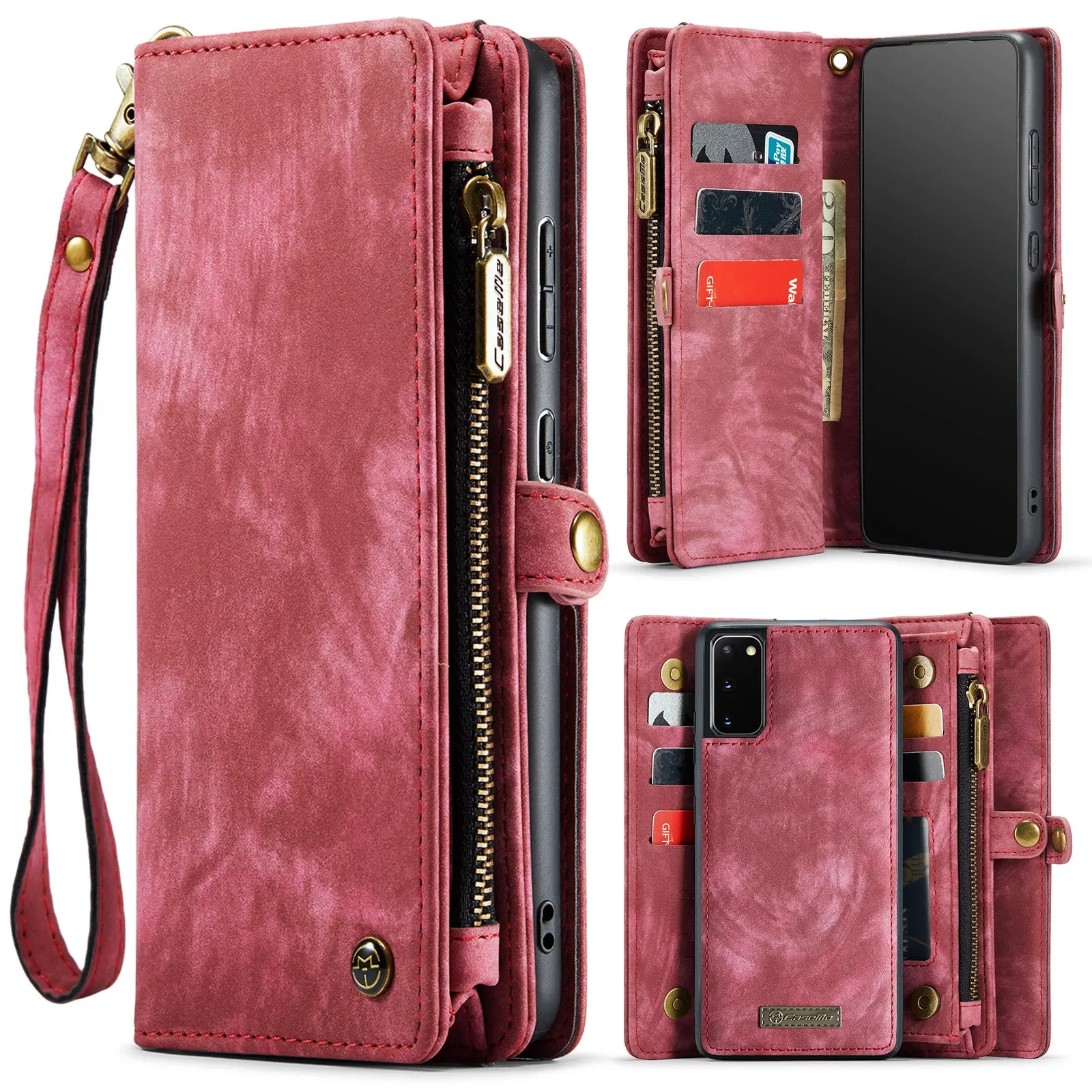 

Handy Lanyard Wallet Case For Google Pixel 10 Pro XL 9 9A 8A 7A Pixel Fold 2 in 1 Detachable Cover Leather Wristlet Phone Bag