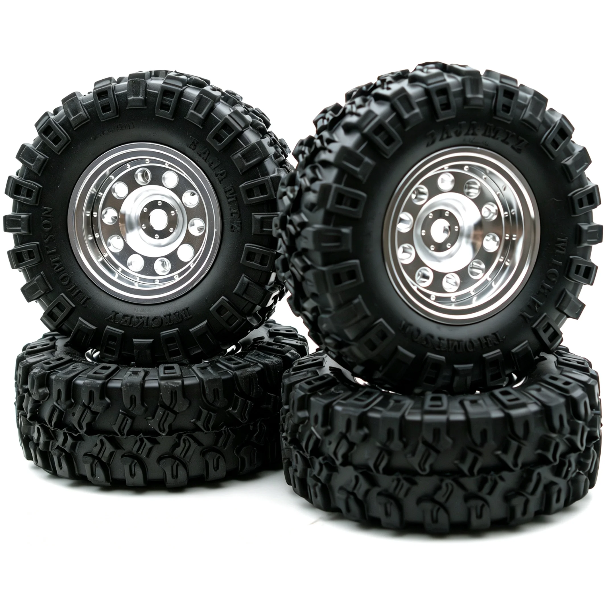 

TxXrcss Rc 1.0 Beadlock Wheel Tires Set -2mm Offset Wheel Rims for 1/18 1/24 RC Crawler Car Axial SCX24 AX24 TRX4M FCX24 Upgrade