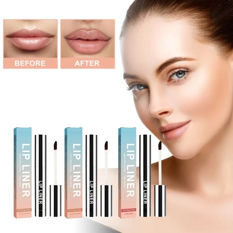 Waterdichte Lip Liner Peel Off Tattoo Lipgloss Waterdichte Langdurige Matte Lip Tint Bruine Contour Afscheur Lippen Vlek Cosmetische