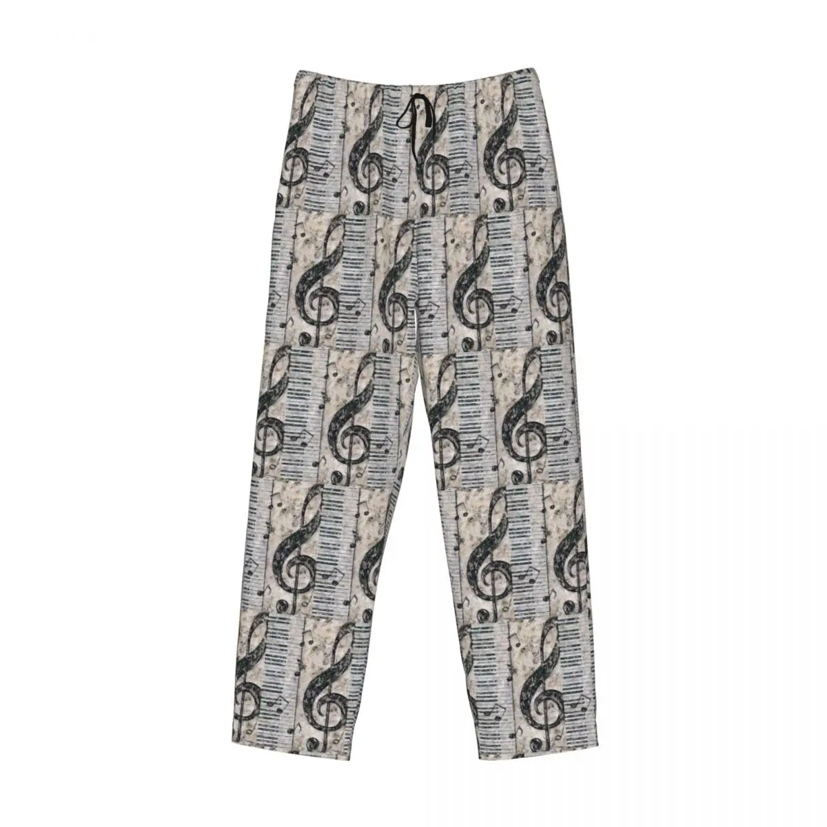 Custom Musical Notes And Piano Keyboard Pajama Pants Men Sleepwear Sleep Lounge Bottoms with Pockets