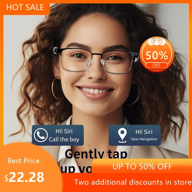 

Очки с изменяющим цвет линзами синего цвета для прослушивания музыки и совершения телефонных звонков, умные Bluetooth-очки со сменными линзами