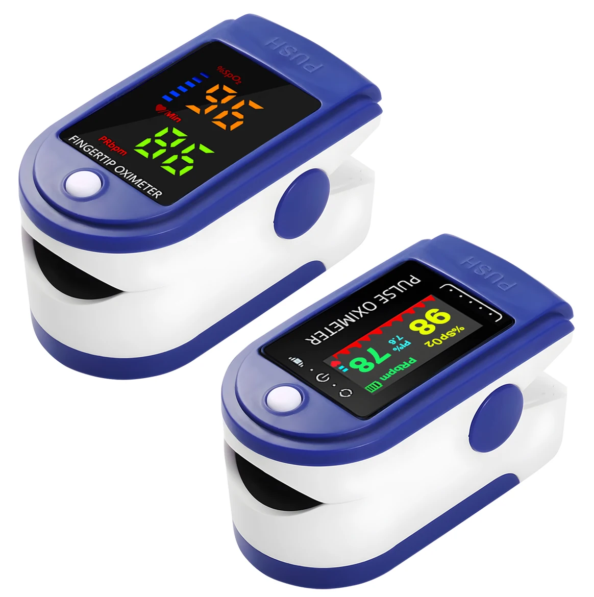 Oksimeter klip jari Led portabel, oksimeter saturasi oksimeter jari Visual untuk penggunaan di rumah