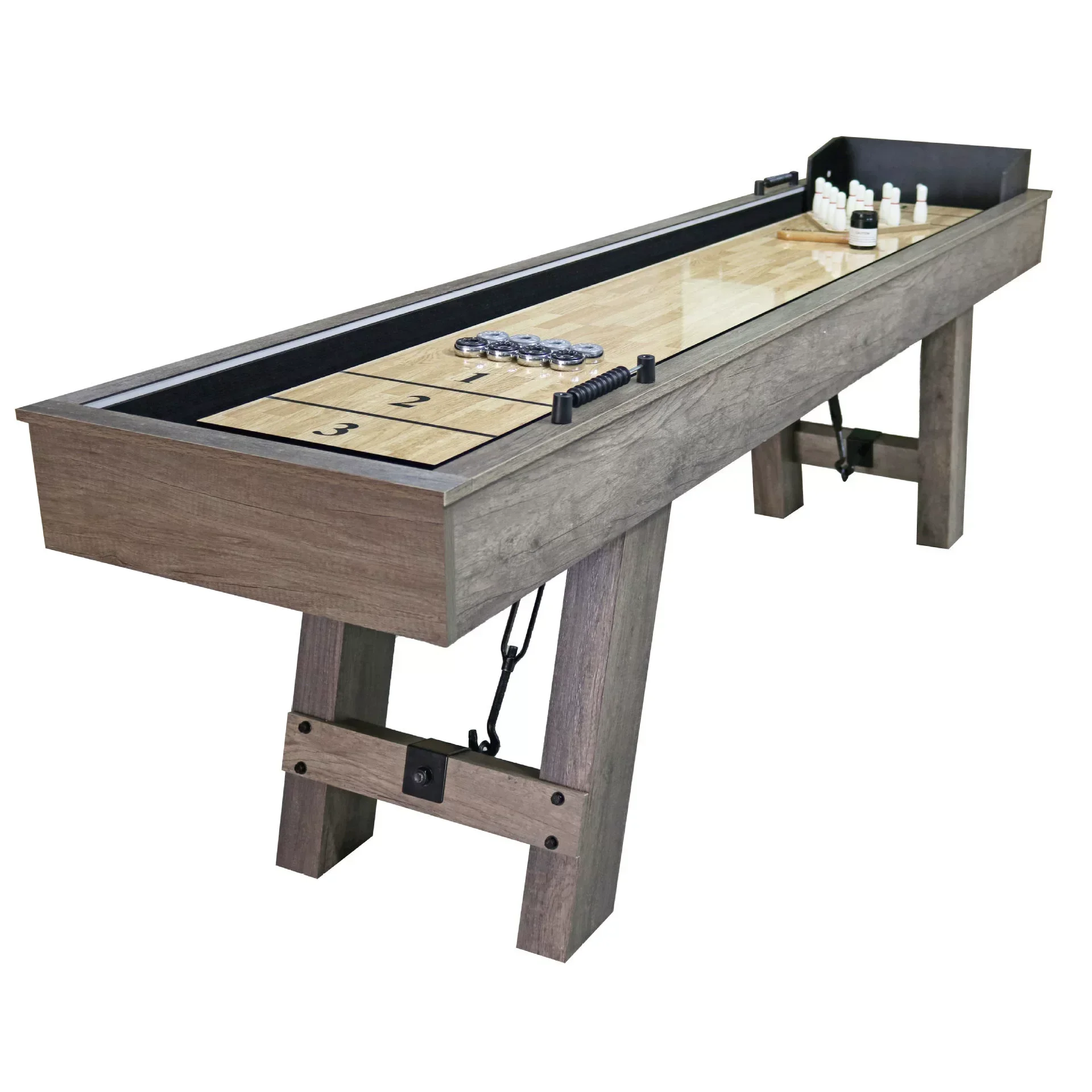 2026 Simple Retro American Customizable Competition Shuffleboard/bowling 2 in 1 9 Feet Indoor Leisure Solid Wood Shuffleboard Ta
