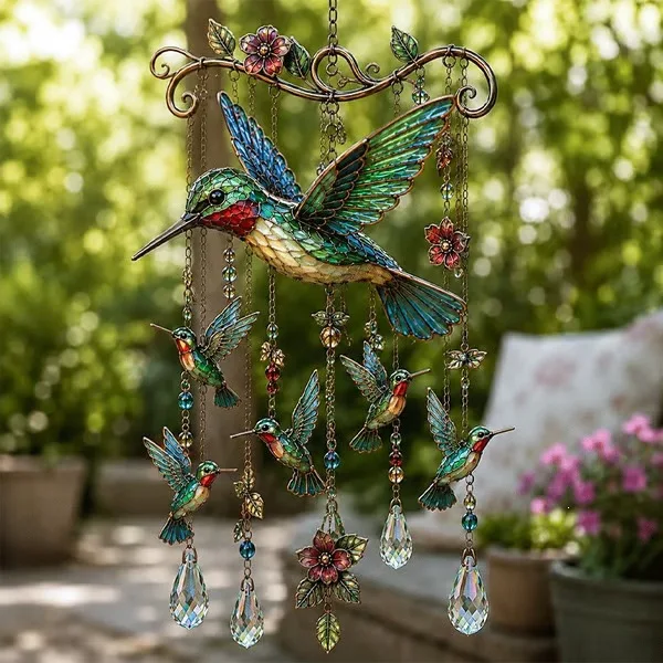 Household Portable Hummingbird Wind Chime Innovative Cute Creative Design Home Decor Ornament