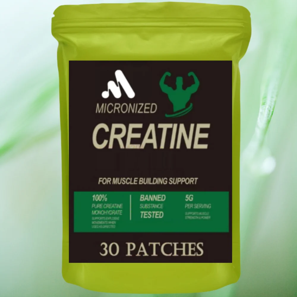 Creatine Monohydrate Transdermal Patches for Muscle Growth, Increased Strength, Enhanced Energy Output 30 Patches