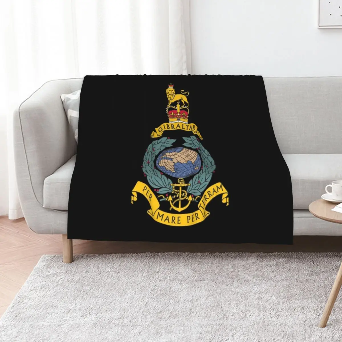 Royal Marines Commando Gibraltar Emblem Throw Blanket Giant Sofa Decoratives manga Bed Fashionable Luxury Brand Blankets