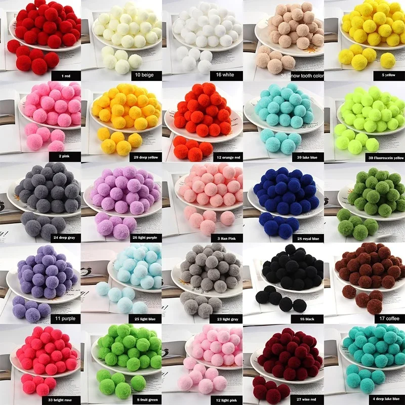 

Assorted Pompom 8/10/15/20/25/30mm Fluffy Soft Pom Poms Balls Mixed Pompoms for DIY Crafts Wedding Decor Kid Toy Sewing Supplies