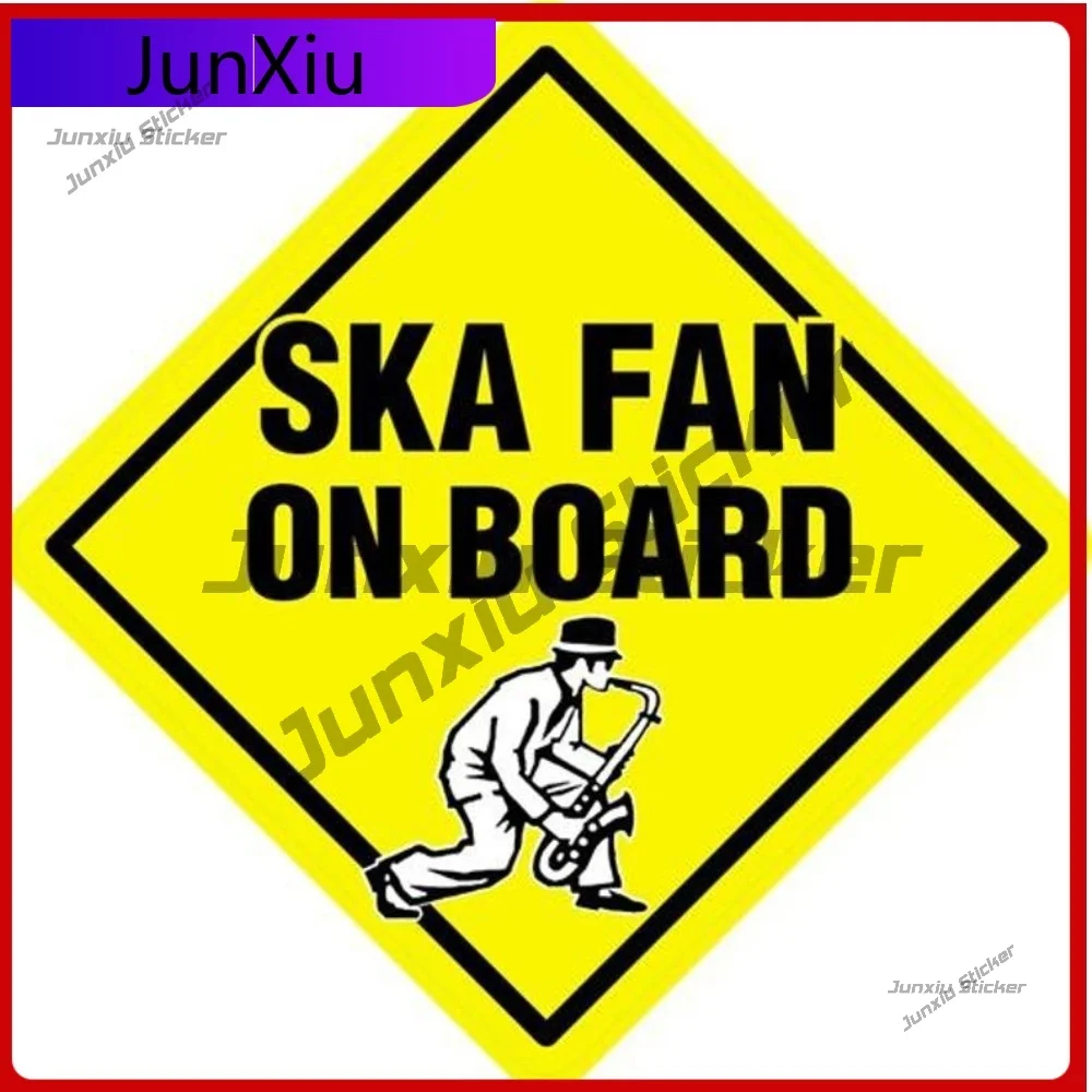 Stylish Ska Fan On Board Vinyl Stickers for Car Window Laptop Vehicle Lorry Coach Window Trunk windshield Cover Decorative