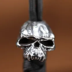 Orcish Warrior Skull Head Brass Knife Bead Punk DIY Paracord Bracelet Accessories Outdoor EDC Tool Umbrella Rope Lanyard Pendant