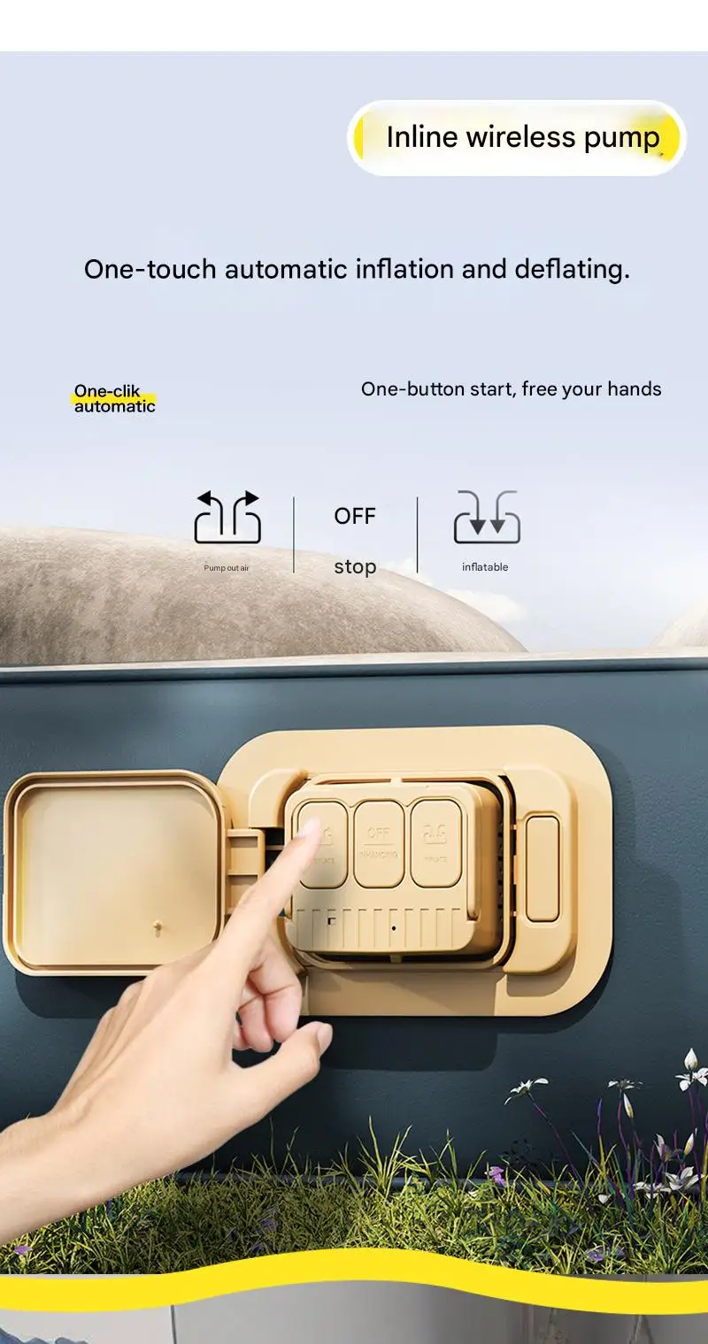 سرير قابل للطي وسادة هوائية قابلة للنفخ بلمسة واحدة سرير خيمة هوائية للنزهات والتخييم سرير هوائي مع مسند ظهر خيمة هوائية كبيرة أوتوماتيكية #4