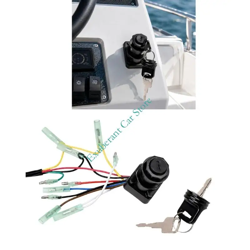 Marine Ignition Switches Assembly 12V with Color Coded Leads and 2 Keys, 703-82510-42/43/44 Replacement Work and Marine Repair