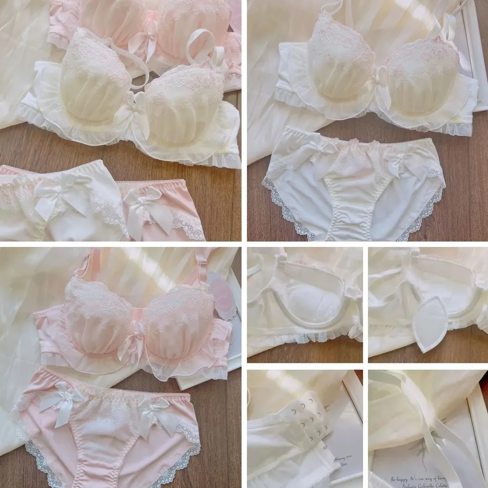 

Sexy Lace Embroidered Bra Set for Women, Comfortable Breathable Underwear with Thin Cups