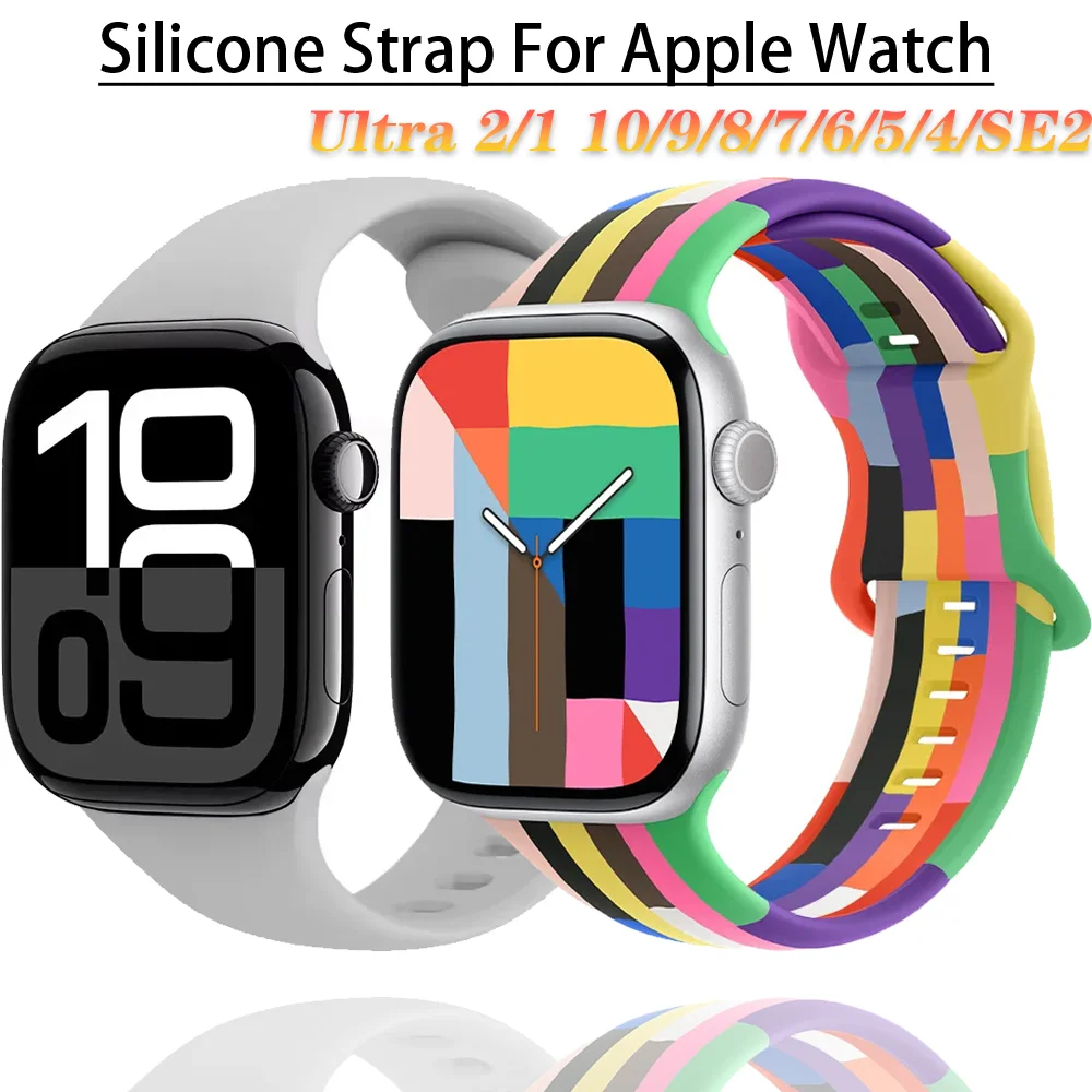 حزام سيليكون ناعم لساعة أبل باند 10 46 ملم 42 ملم الترا 2 49 ملم سوار باند iWatch 9 8 7 45 ملم 41 ملم 6 5 4 SE2 44 ملم 40 ملم حزام