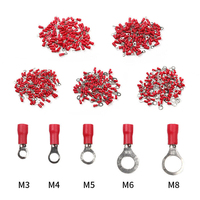 100/50/10Pcs RV1.25 M3 M4 M5 M6 M8 Red Ring Crimp Terminal Insulated Electrical Cable Lugs Wire Connectors 22-16AWG