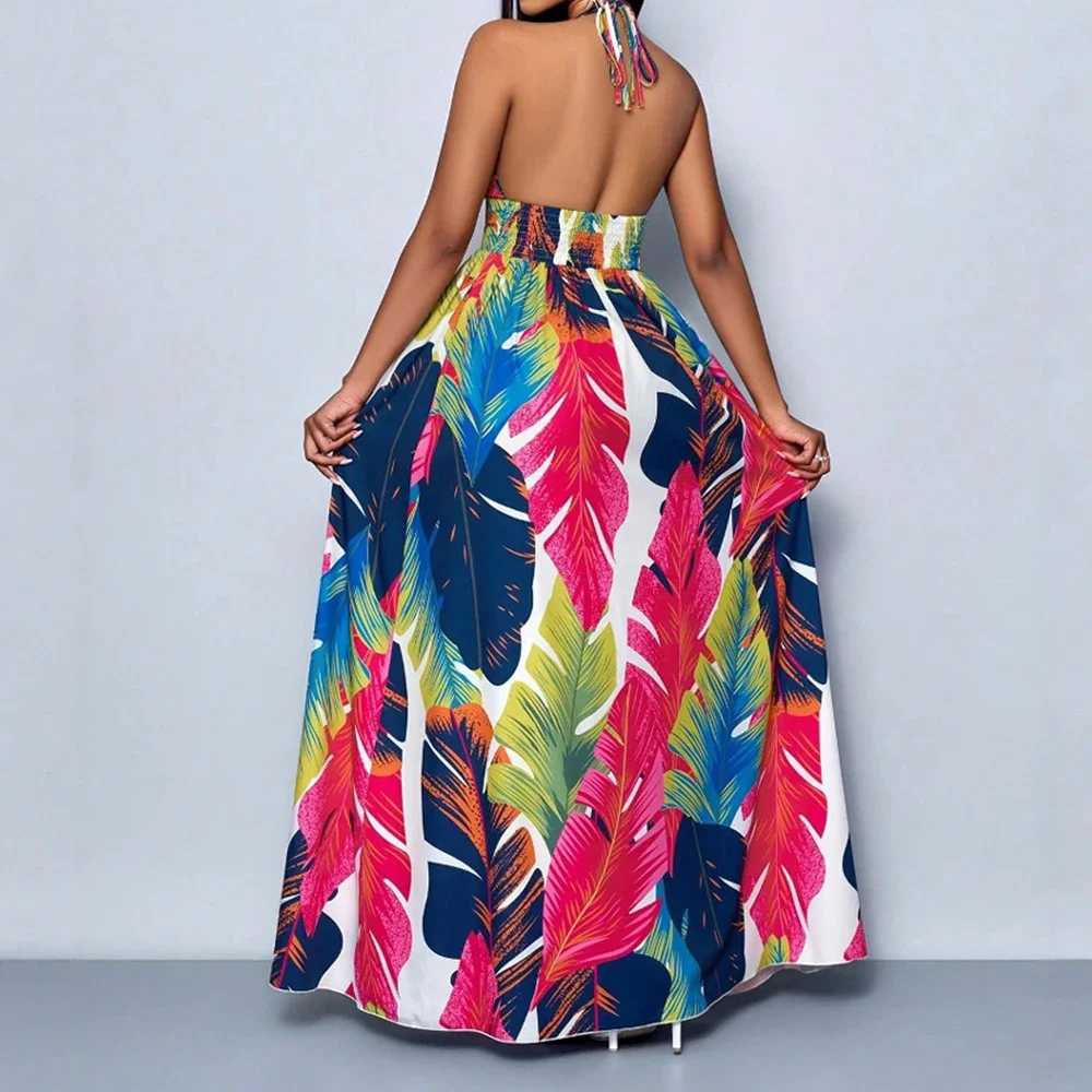 CPSYMYM Abiti da donna estivi eleganti alla moda Doodle Maxi senza maniche con scollo a cuore Cami Abiti da appuntamenti dolci