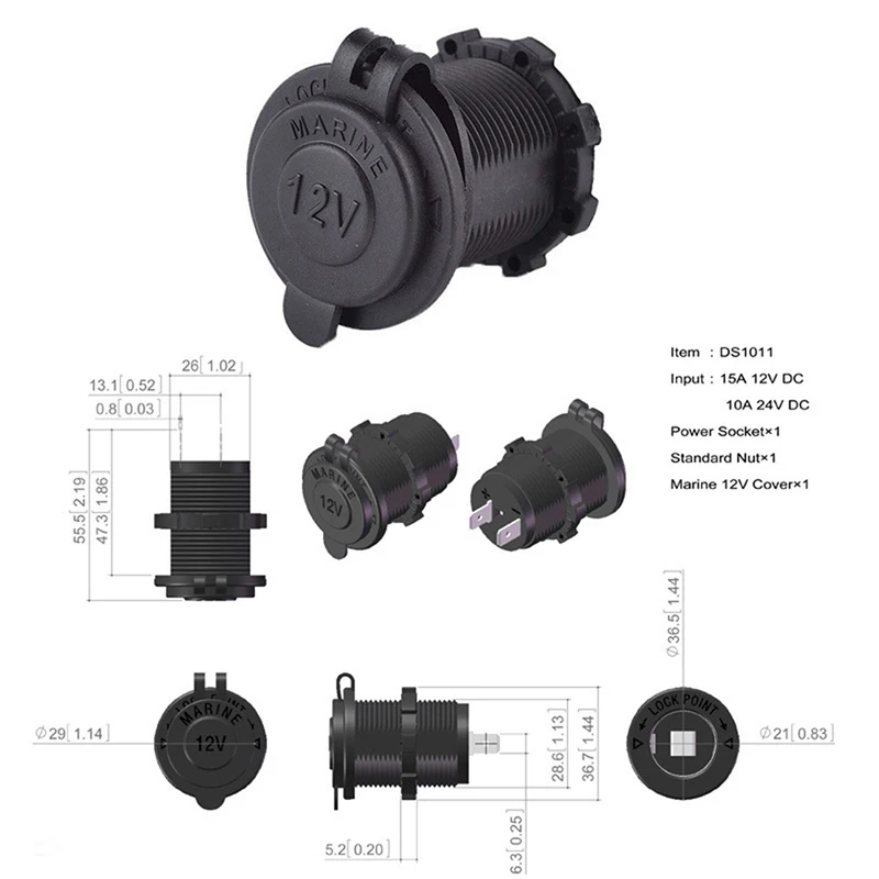 

1 pcs Cigarette Lighter Socket 12V Waterproof Car Boat Motorcycle Cigarette Lighter Sockets Power Plug Outlet