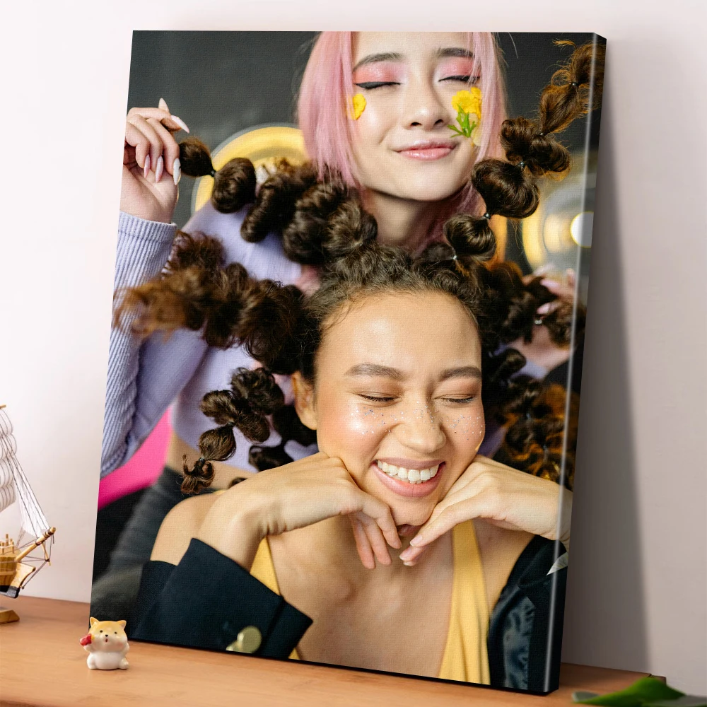 1 Pc Customized Photos on Canvas with DIY Wood Frame or frameless poster,Personalized Custom Photos for Your Lover，Custom Poste image 5