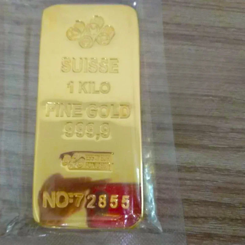 

1:1 Original Copy Swiss Gold Bar P1kilo/1000g/1KG 24k Gold Plated Bar Gold Bullion Replica Swiss Jewelry Store