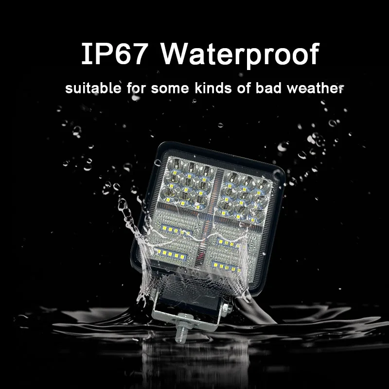 LED Work Light 177W 59 LED Spotlight Square 12V 24V DRL Car Light For Truck SUV 4WD 4x4 Boat ATV Tractor Fog Light Strobe