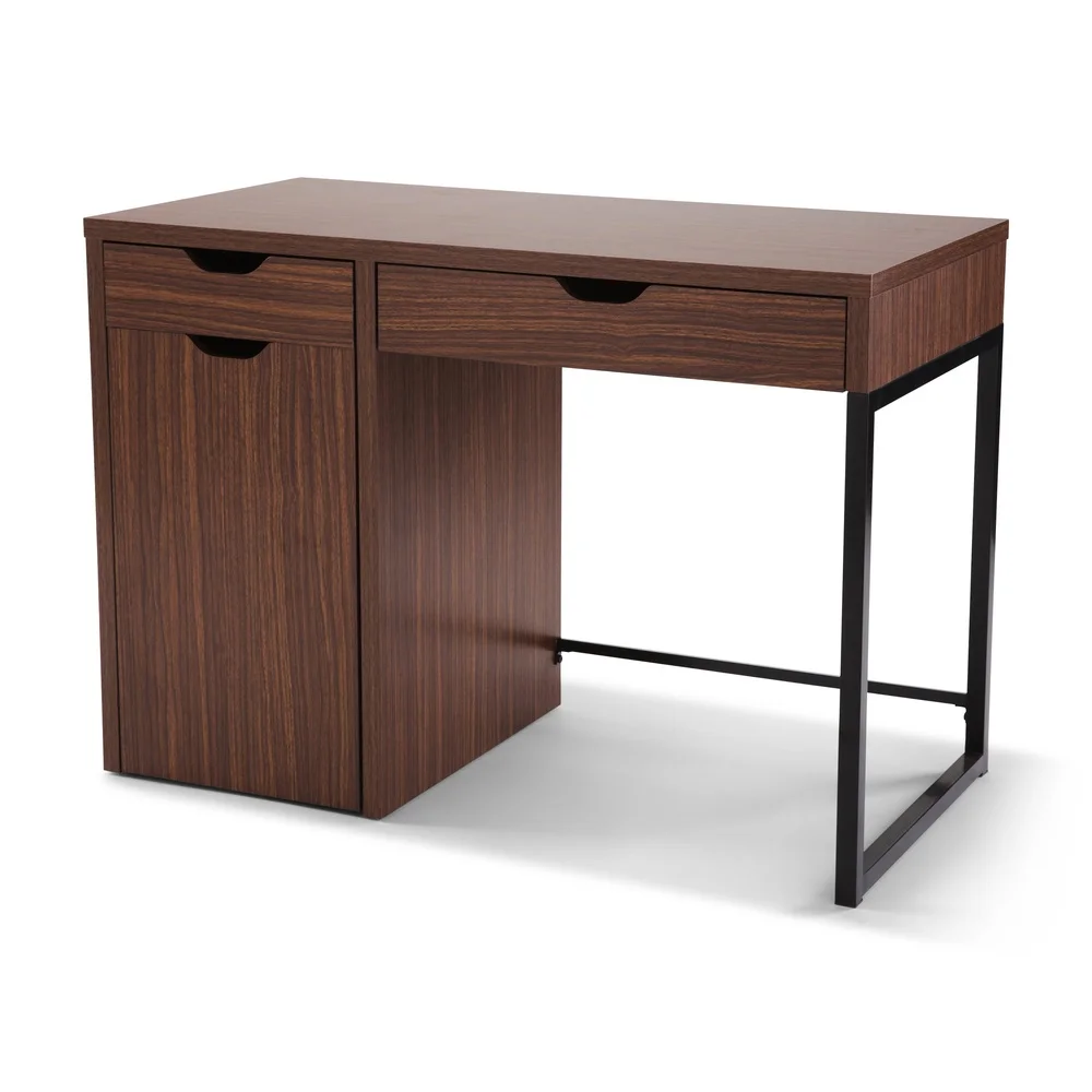 Perkins Desk with File Storage and Metal Frame Perfect Home Office Laptop Workspace
