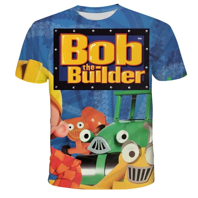 bob the builder Thomas the Tank Engine 2025 Summer Cartoon 3D Printing Unisex Youth Fashion Comfortable All-match T-shirt Childr