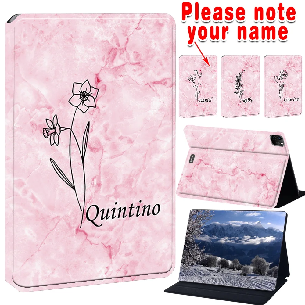 Custom Name Engraved Folio Case For iPad Pro 11 2018/20/21/22 Anti-Scratch Surface Protective Tablet Shell With Support Stand