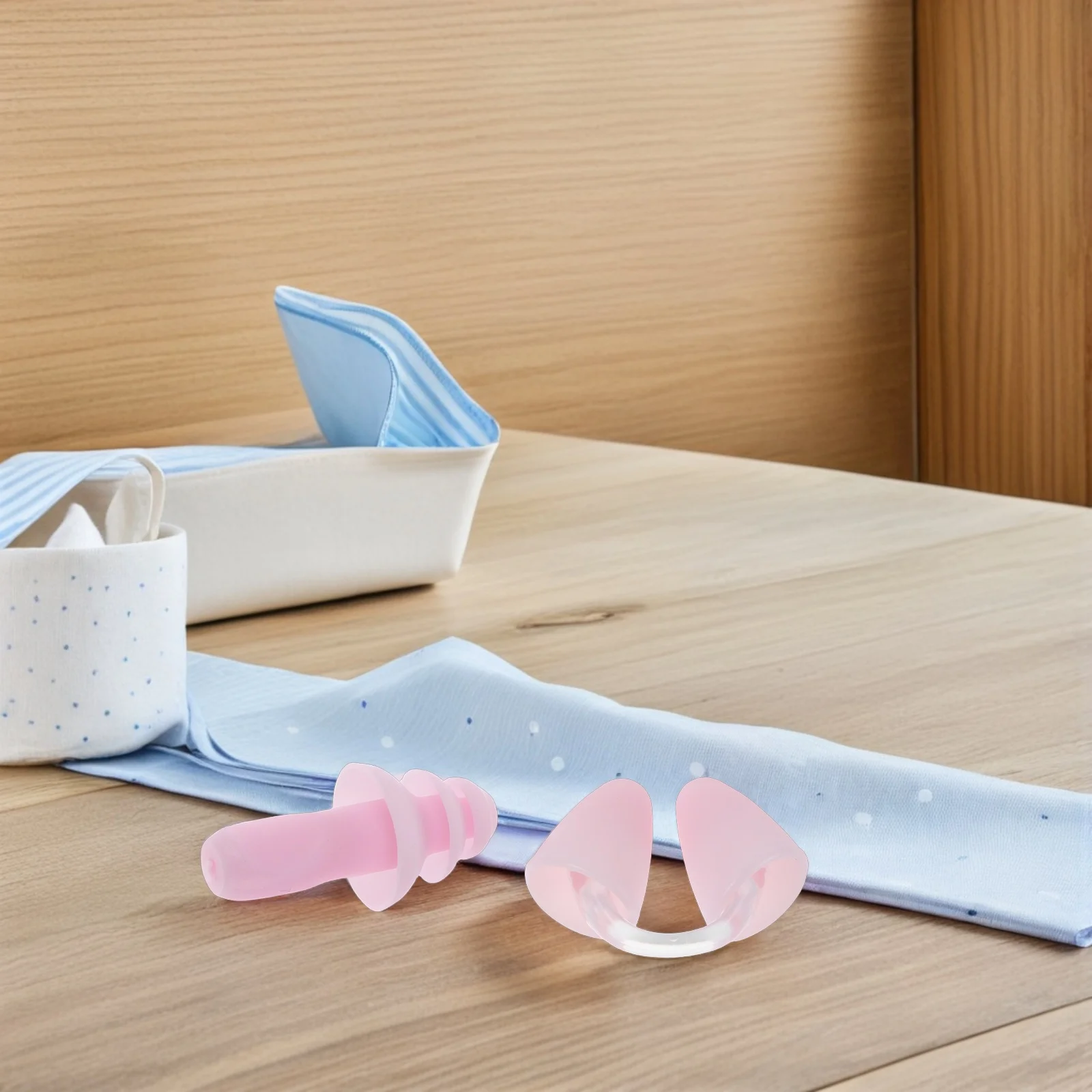 1 Juego de tapones para la nariz para nadar para niños, tapones para los oídos impermeables de silicona, tapones para la nariz, cómodos accesorios de natación para agua