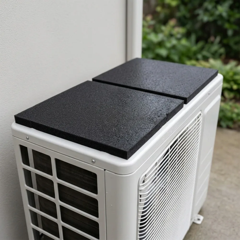 Sound Absorbing Magnetic Drip Pad for Air Conditioner Outdoor Units Foam Pad Reduces Noise and Prevents Water Droplets