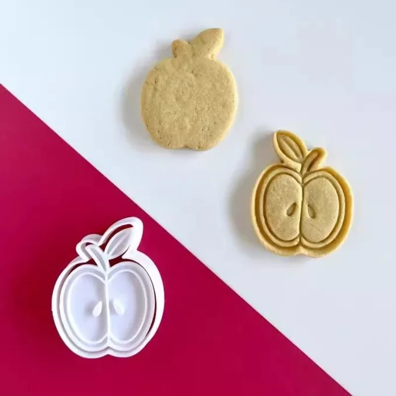 3D Fruit Cookie Molds Cookie Cutter Christmas Apple Hand Pressure Biscuit Molds Baking Molds Baking Tools