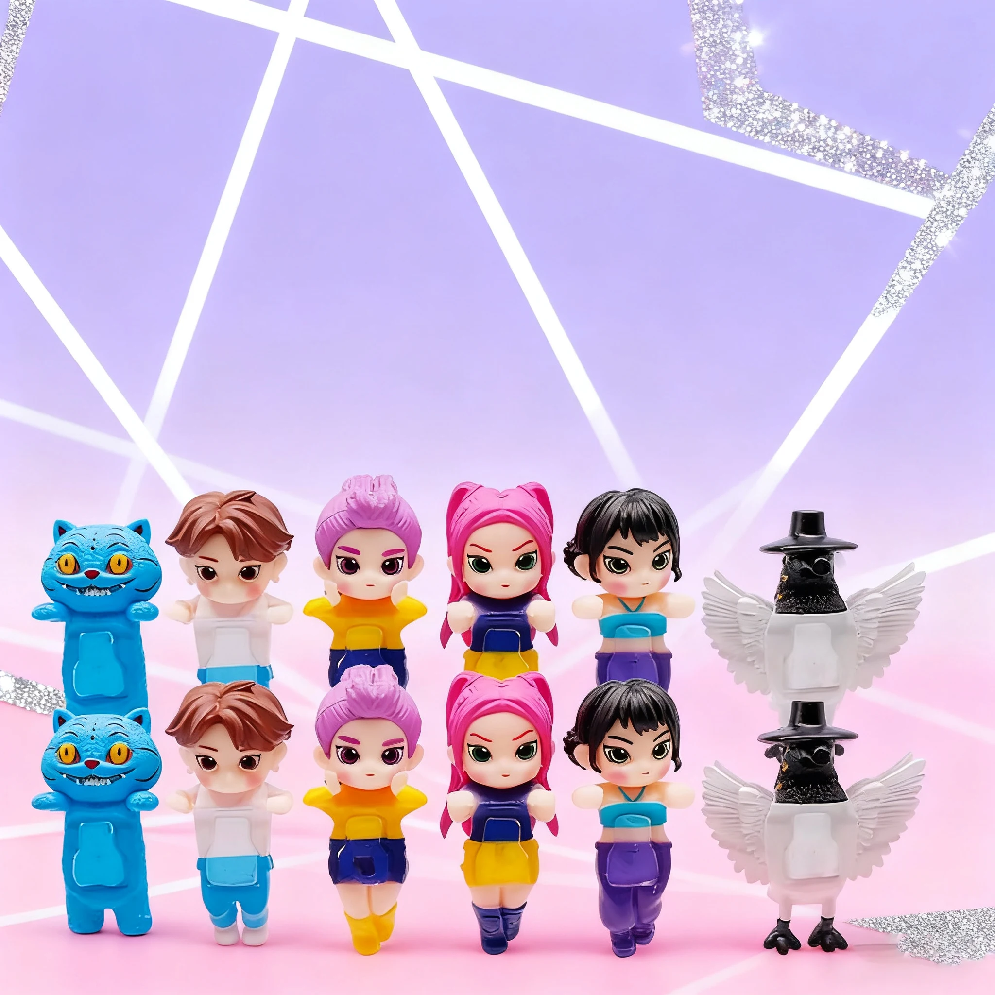 جديد Kpop شيطان الصيادين الشكل سلسلة حامل هاتف مثبت على السيارة الديكور النمر ميرا زوي دمية ديكور صغير نموذج لعب هدايا فتاة #2