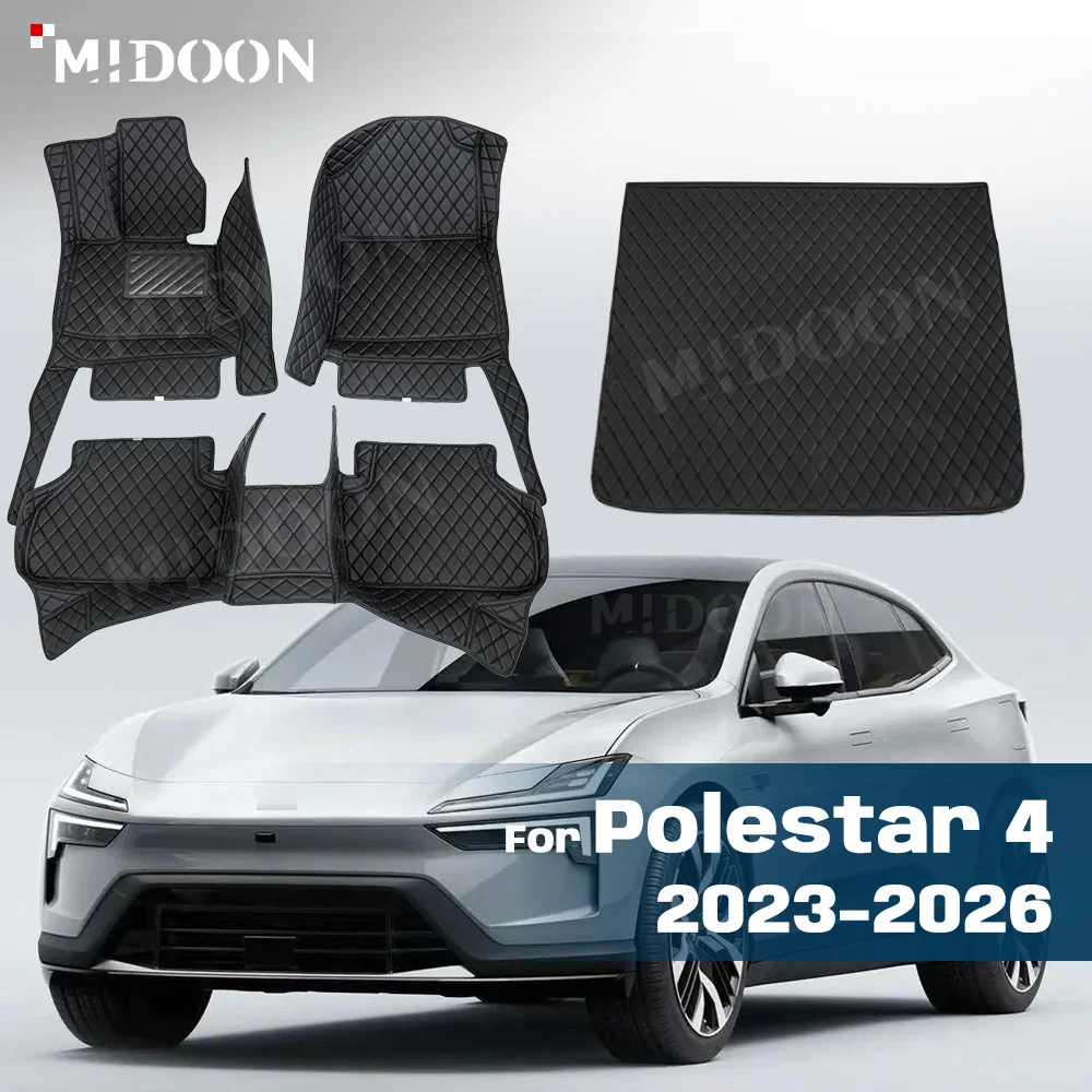 MIDOON Car Trunk Mats For Polestar 4 2023 2024 2025 2026 Car Floor Mats Foot Pads Cargo Liner Interior Accessories