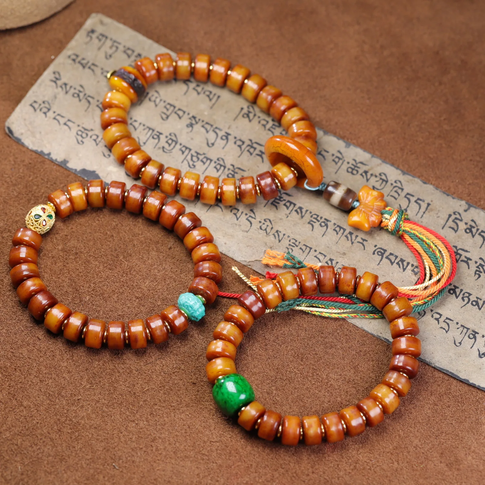 

Тибетские бусины из натуральной кости яка для браслетов, украшений и рукоделия, унисекс