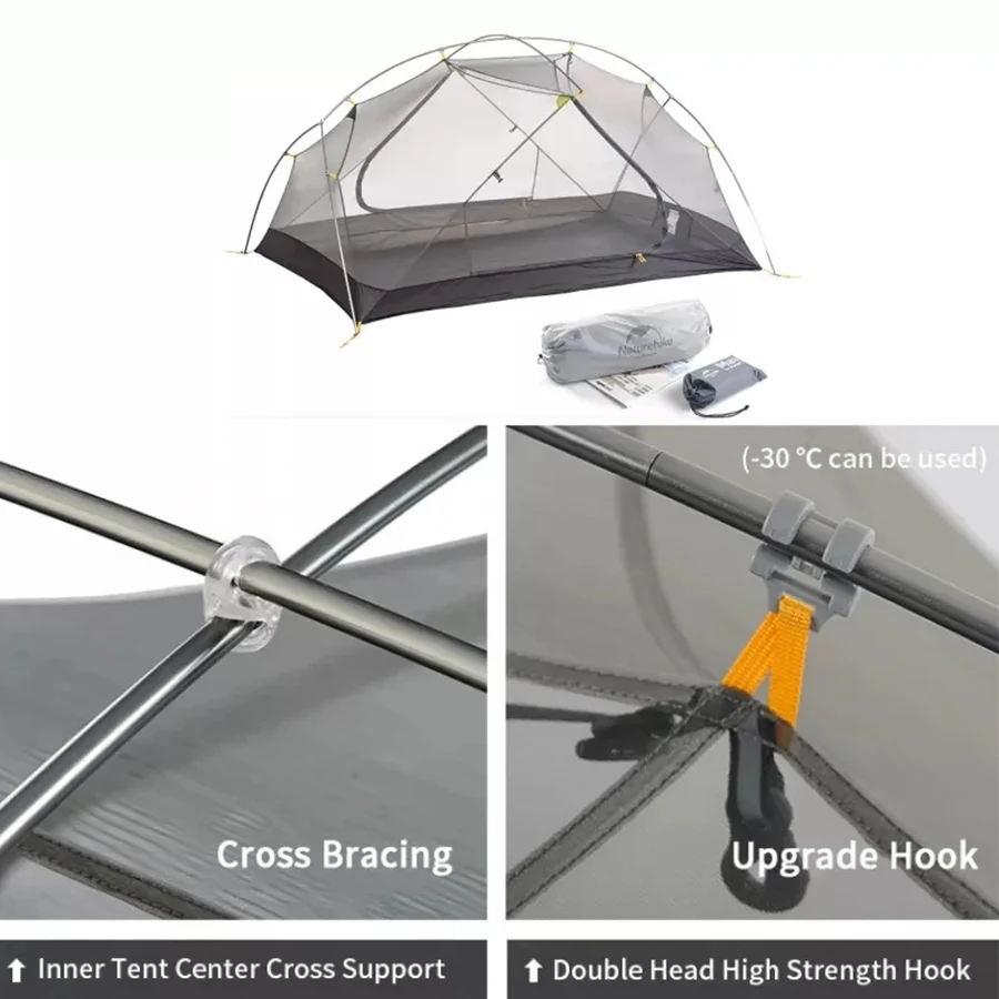 Naturehike Mongar Tent Camping Tent 2 Person Ultralight Professional Waterproof & Windproof Backpack Tent 20D Nylon Travel Tent