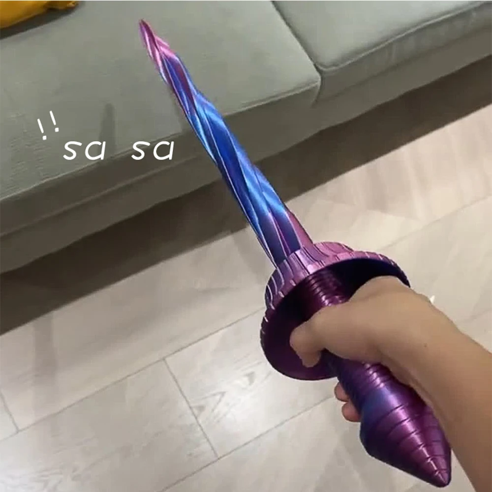 3D Gravity Telescopic Spiral Sword Telescopic Knife Toy Samurai Telescopic Sword Samurai Blade Rotating Trend Toy