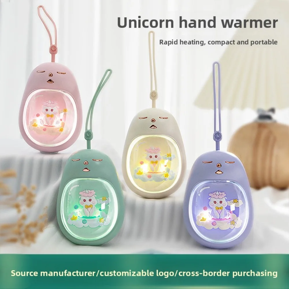 

2025 мини-грелка для рук с единорогом, новинка 2-в-1, однотонная домашняя портативная двусторонняя грелка с подогревом, электрическая грелка, горячая распродажа, подарок