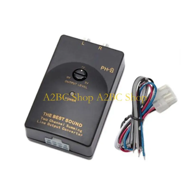 A2BC Car Stereo-Audio RCA-Speaker Amplifier High To Low Level Line Output Converter Adapter Wiring Adjustable Auto Part