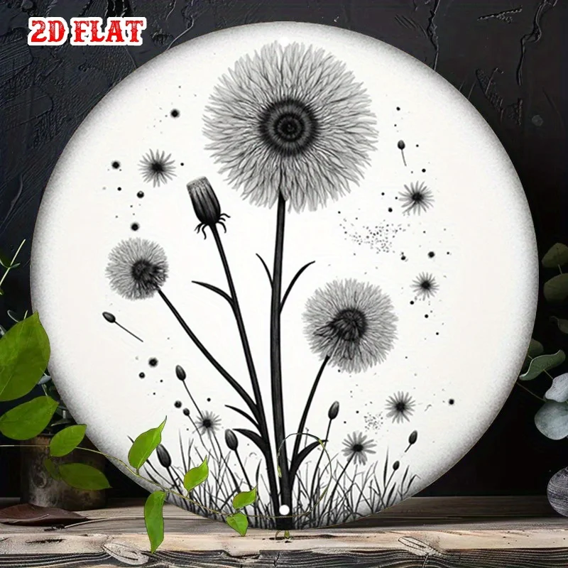 Multitheme Round Metal Tin Sign Dog Cat Wild Bird Food Floral City Landscape Stained Glass Vintage Wall Art Plaque for Home Ca