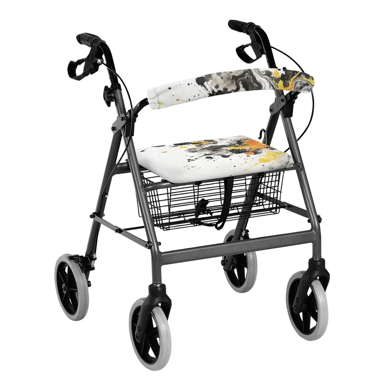 Coloranimal Ink Splash Pattern 2 Pcs Seat Back Cover Walker Protection Rollator Walker Seat Covers for Men