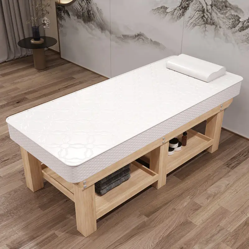Electric Salon Massage Table With Metal Frame And Synthetic Leather Upholstery For Spa Facial Therapy And Body Treatment